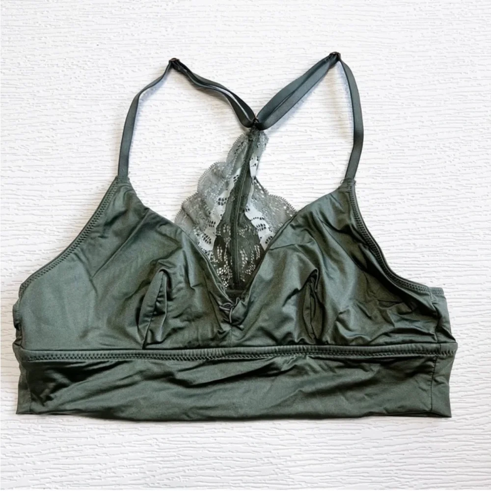 Aerie Orange Green Silky White Lace Bralette Bundle Small - Picture 5 of 7